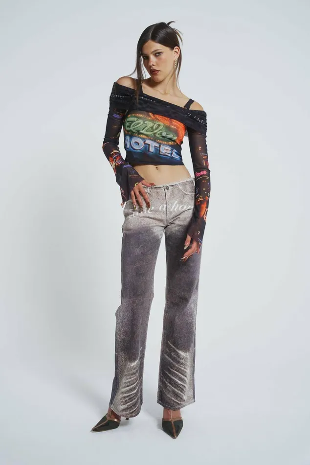 Ride A Cowboy Low Waist Flared Jeans Brown Women Jaded London Jeans