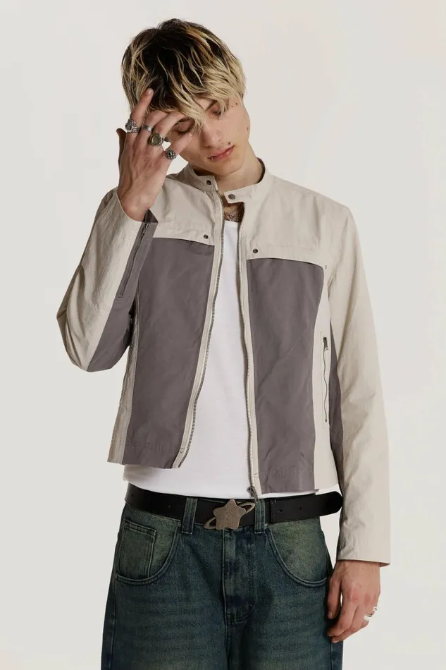 Rider Jacket White Men Jaded London Rider Jacket White Men Jaded London