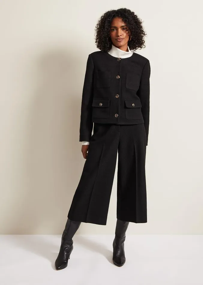 Ripley Boucle Jacket Black Women Phase Eight Jackets