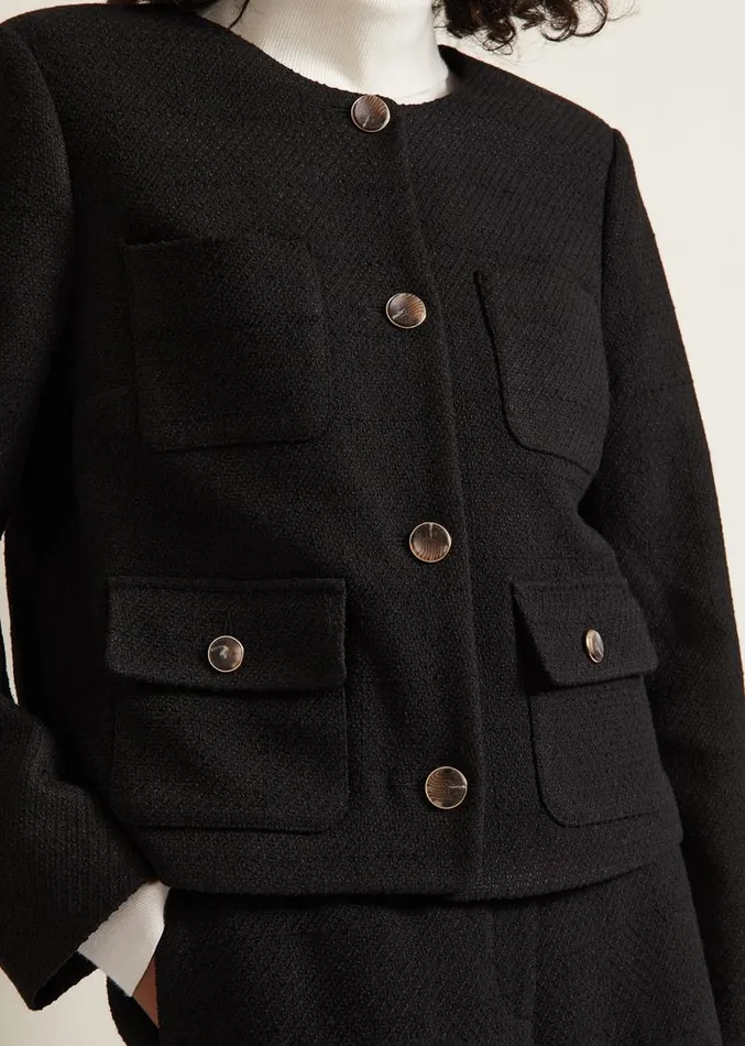 Ripley Boucle Jacket Black Women Phase Eight Jackets