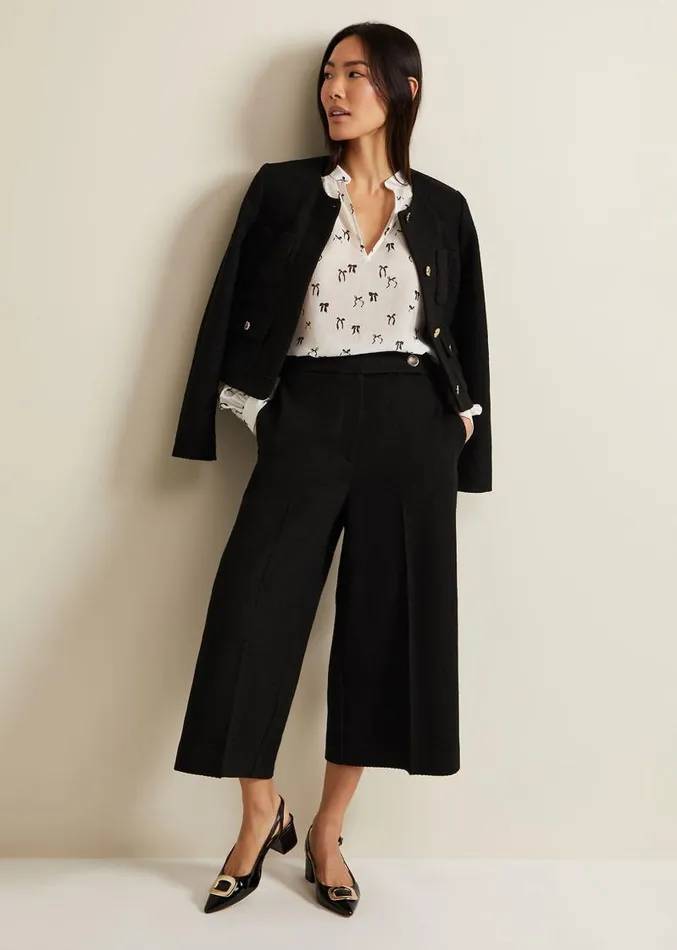 Ripley Boucle Jacket Black Women Phase Eight Jackets