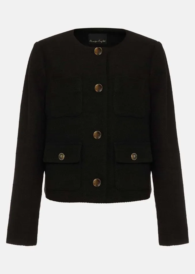 Ripley Boucle Jacket Black Women Phase Eight Jackets