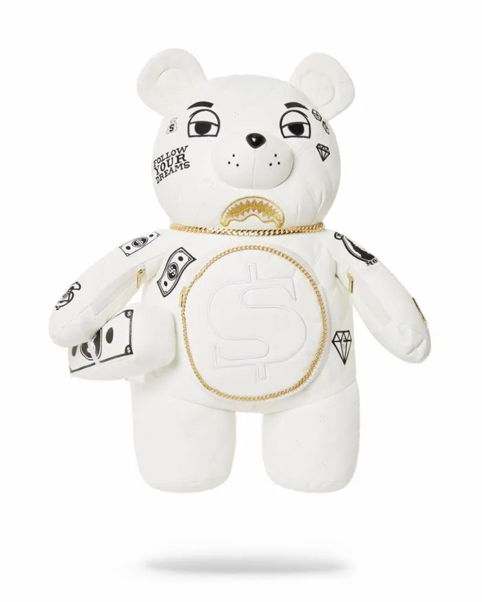 RIVIERA LE BLANC GOLD CHAIN MONEYBEAR TEDDYBEAR BACKPACK Bags SPRAYGROUND