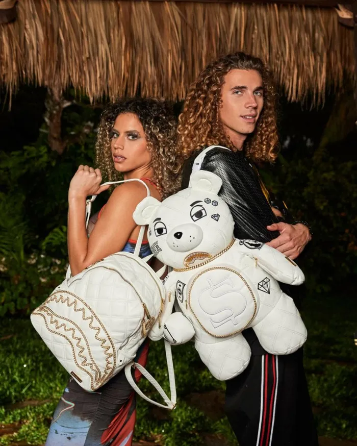 RIVIERA LE BLANC GOLD CHAIN MONEYBEAR TEDDYBEAR BACKPACK Bags SPRAYGROUND