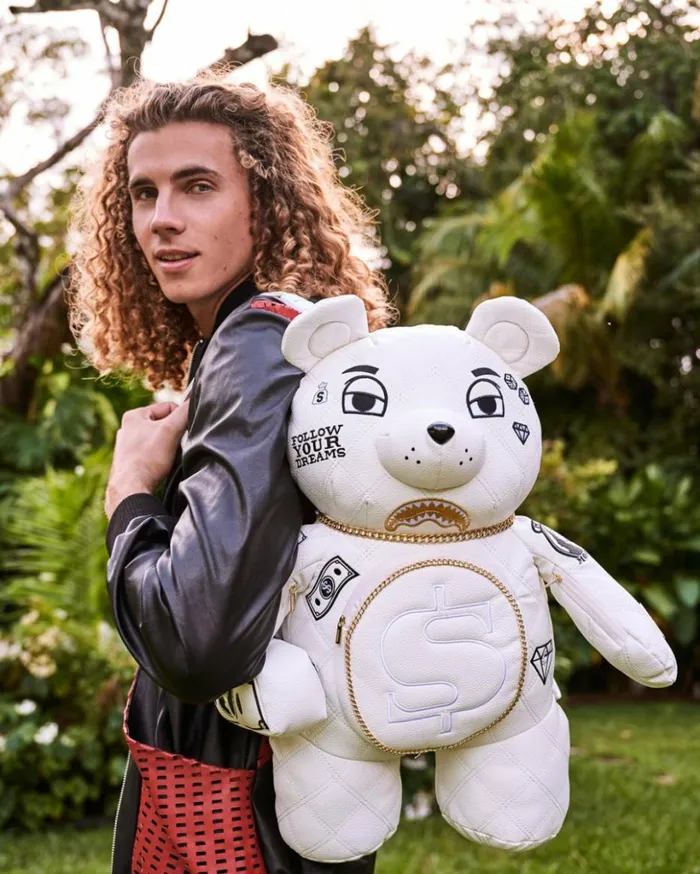RIVIERA LE BLANC GOLD CHAIN MONEYBEAR TEDDYBEAR BACKPACK Bags SPRAYGROUND