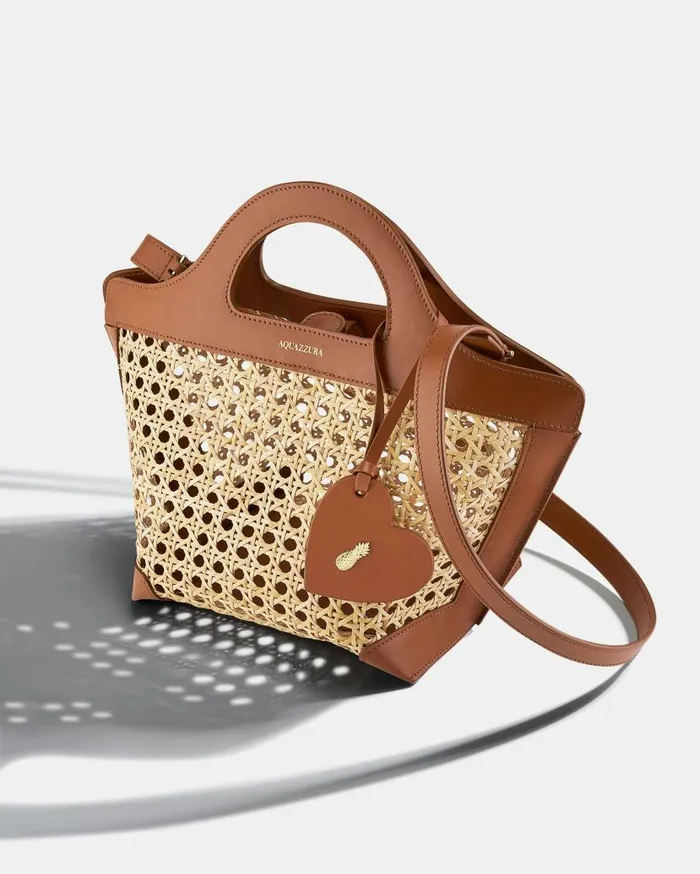 Riviera Tote Small Brown Women Aquazzura Shoulder Bags Riviera Tote Small Brown Women Aquazzura Shoulder Bags