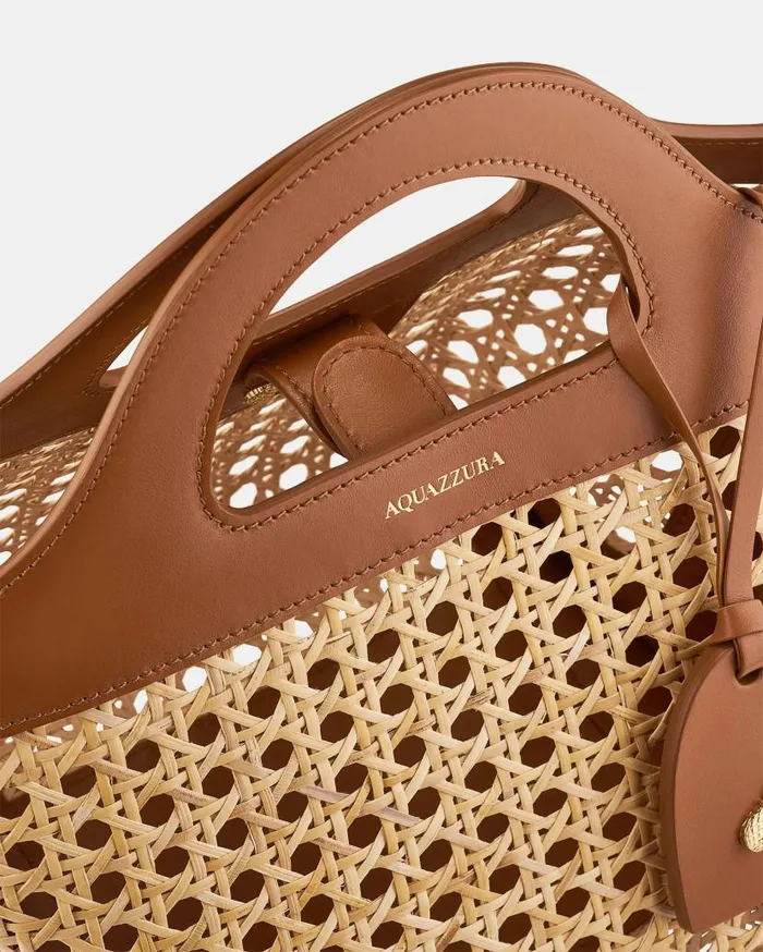 Riviera Tote Small Brown Women Aquazzura Shoulder Bags Riviera Tote Small Brown Women Aquazzura Shoulder Bags