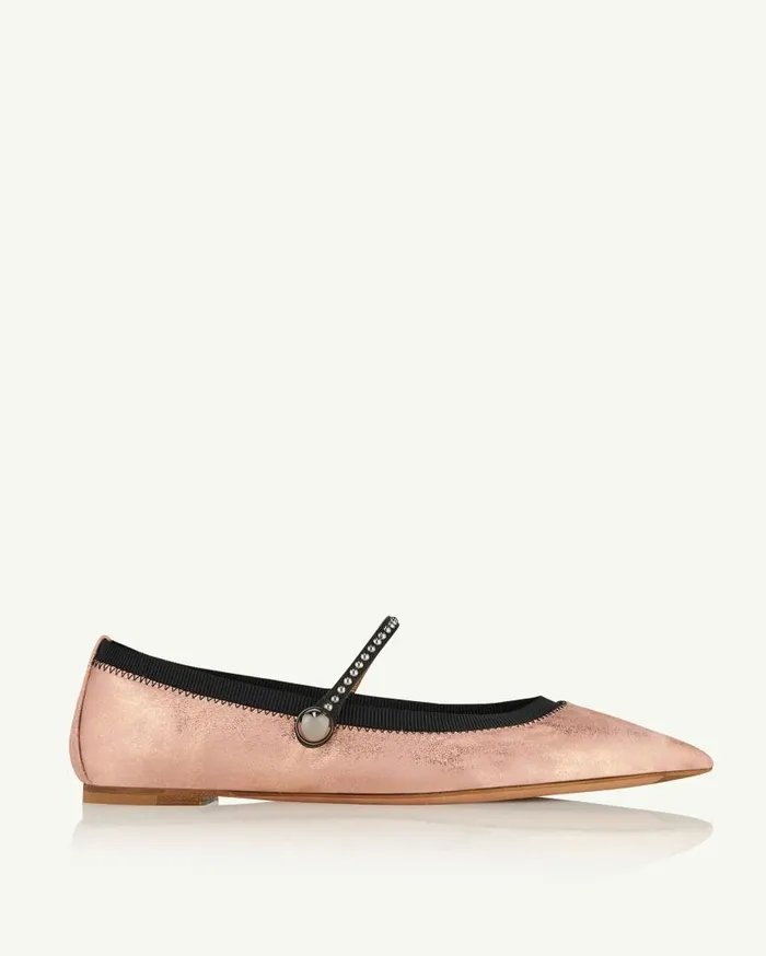 Romy Studs Flat Pink Women Aquazzura Flats Romy Studs Flat Pink Women Aquazzura Flats