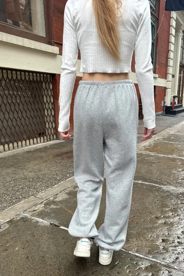 Rosa Tie Sweatpants Heather Grey Women Brandy Melville Sweatpants and Sweatshirts