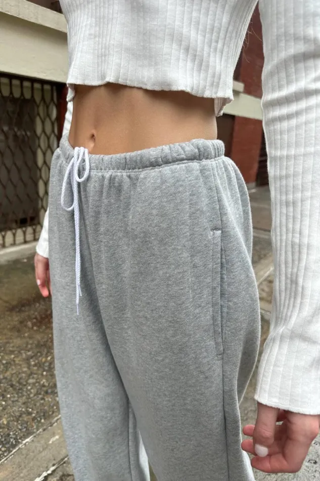 Rosa Tie Sweatpants Heather Grey Women Brandy Melville Sweatpants and Sweatshirts