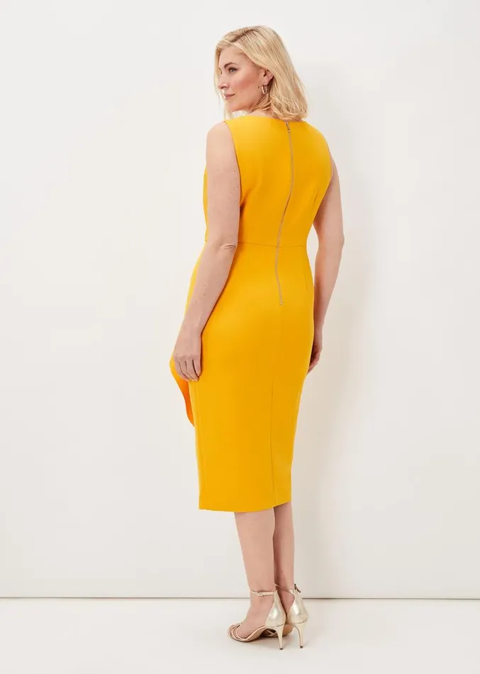 Rosalyn Twist Frill Dress Canary Women Phase Eight Dresses