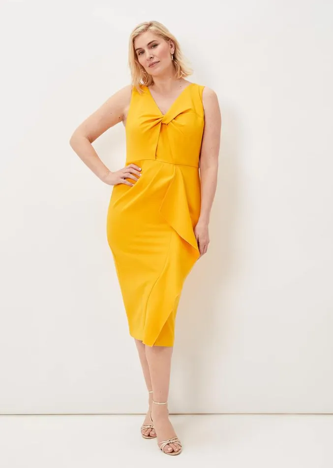 Rosalyn Twist Frill Dress Canary Women Phase Eight Dresses