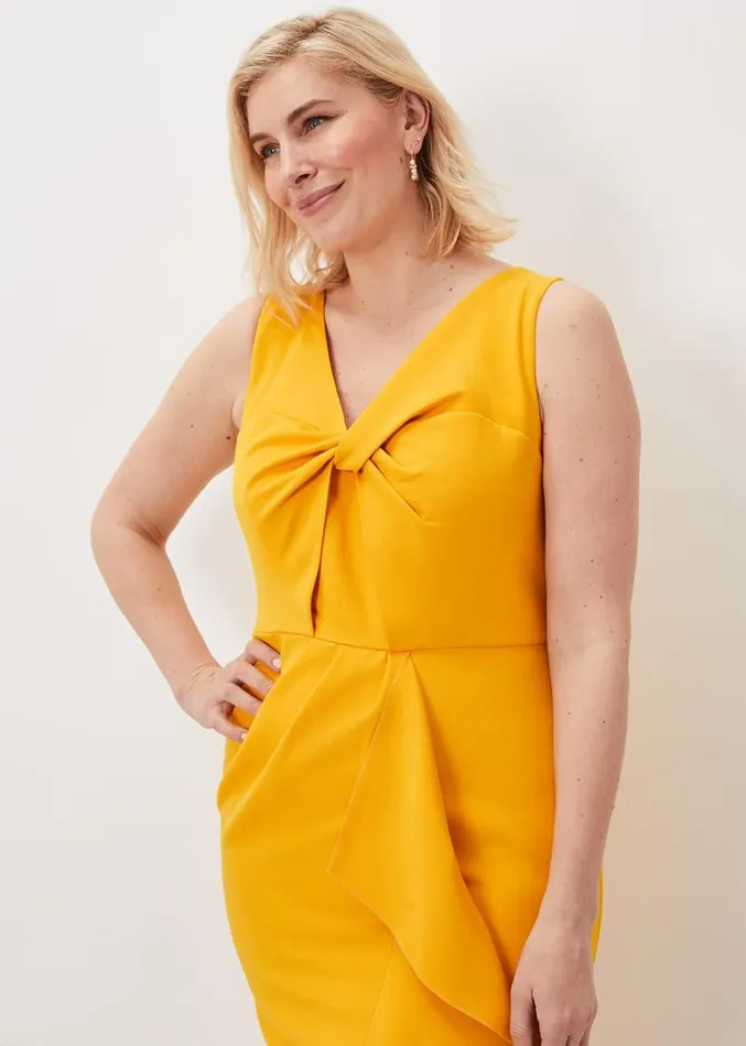 Rosalyn Twist Frill Dress Canary Women Phase Eight Dresses