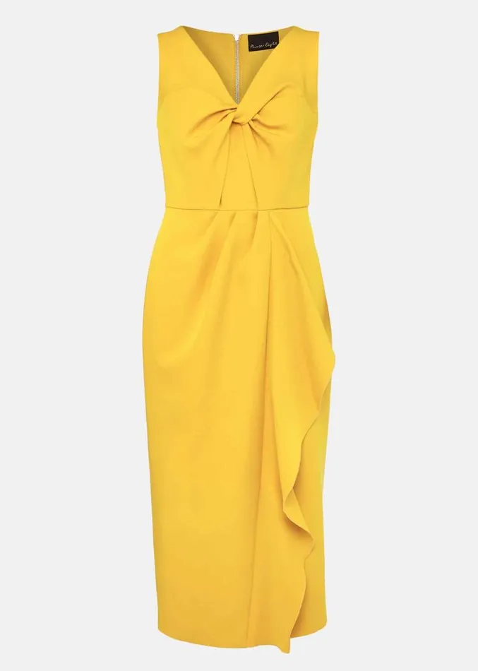 Rosalyn Twist Frill Dress Canary Women Phase Eight Dresses