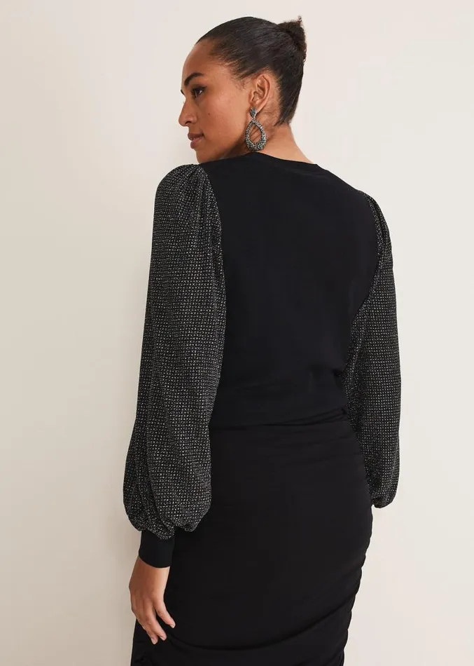 Rosen Disco Sleeve Knit Black Women Phase Eight Knitwear