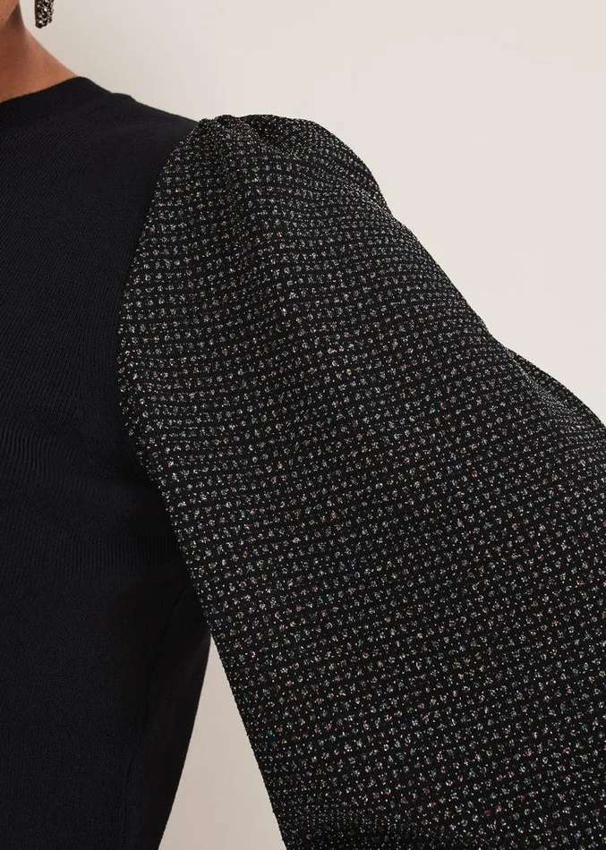 Rosen Disco Sleeve Knit Black Women Phase Eight Knitwear
