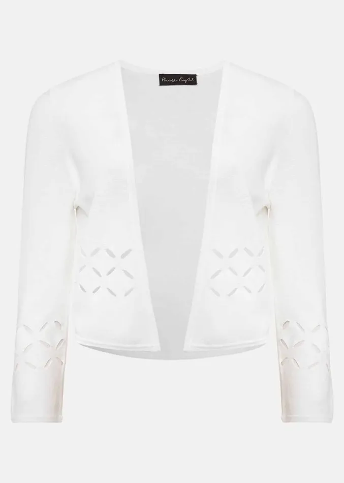 Salma Cut Out Jacket Ivory Women Phase Eight Knitwear
