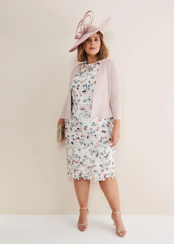 Salma Flare Hem Knitted Jacket Antique Rose Women Phase Eight Knitwear