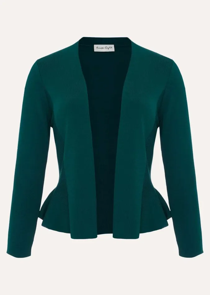 Salma Flare Hem Knitted Jacket Green Women Phase Eight Knitwear