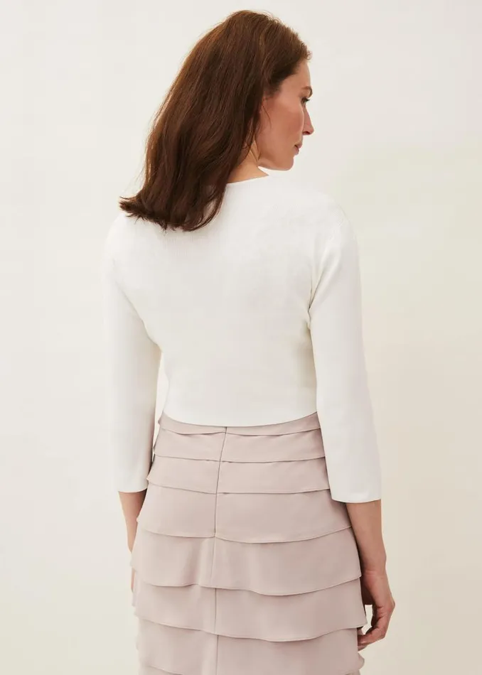 Salma Lightweight Knitted Jacket Ivory Women Phase Eight Jackets