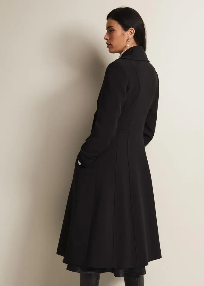 Sandra Black Long Smart Coat Black Women Phase Eight Coats