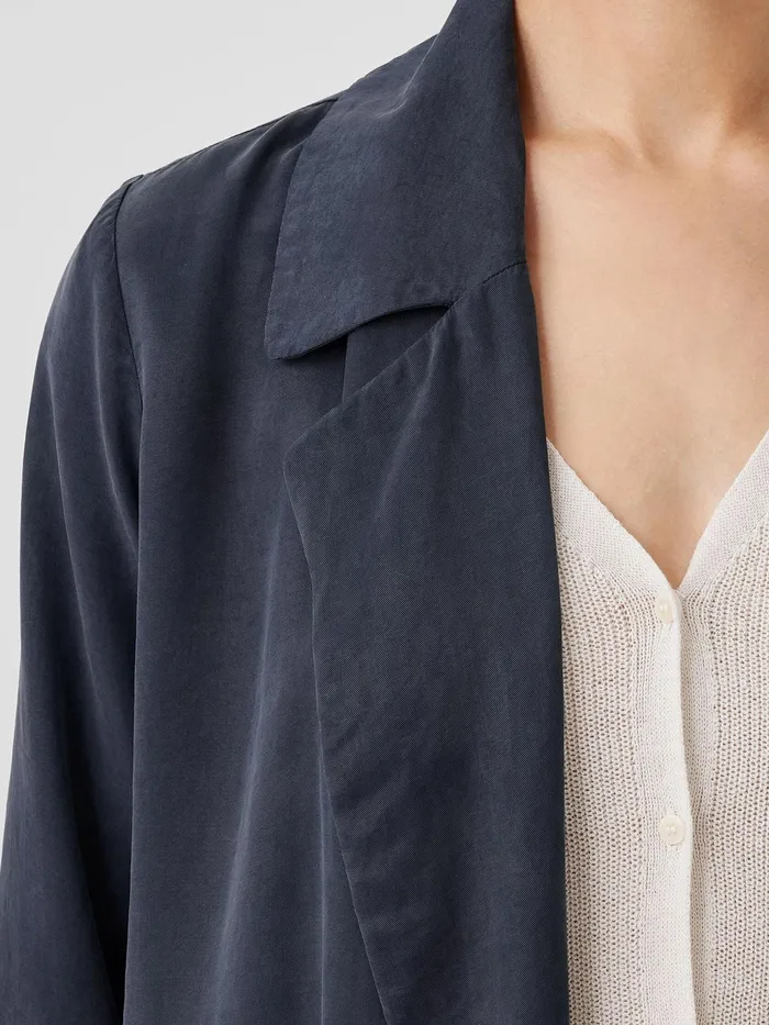 Sandwashed Twill Trench Coat Ocean Women Eileen Fisher Jackets Coats and Vests