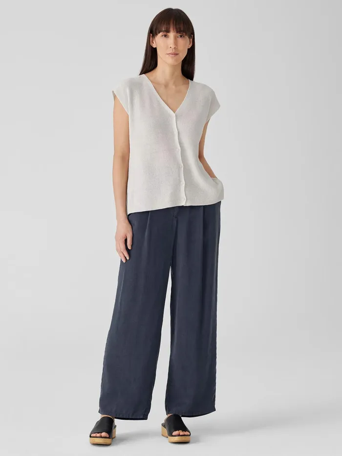 Sandwashed Twill Wide Trouser Pant Ocean Women Eileen Fisher Pants Shorts and Jumpsuits