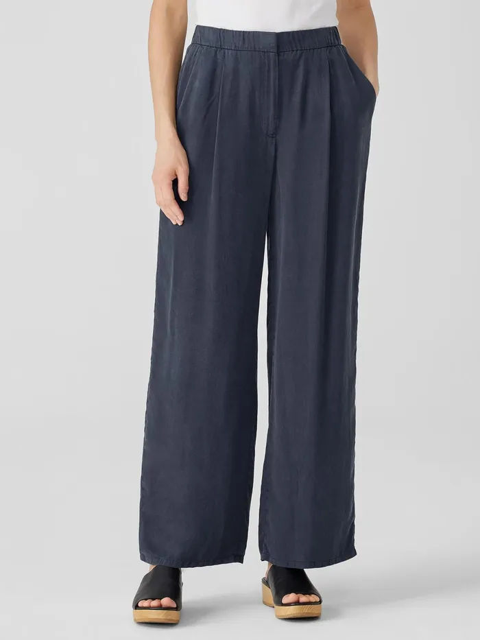 Sandwashed Twill Wide Trouser Pant Ocean Women Eileen Fisher Pants Shorts and Jumpsuits