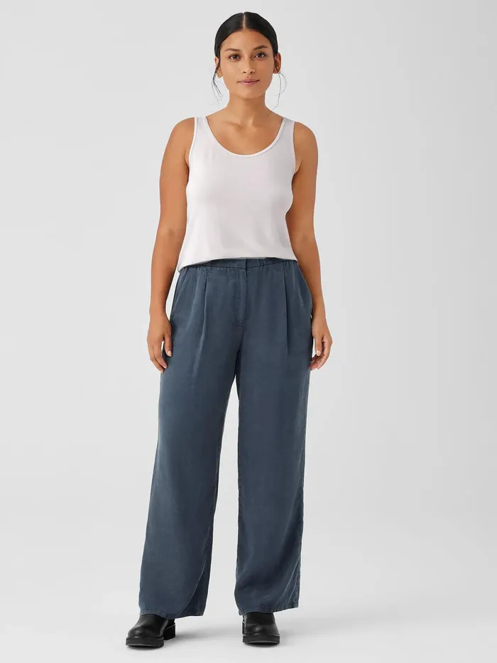 Sandwashed Twill Wide Trouser Pant Ocean Women Eileen Fisher Pants Shorts and Jumpsuits