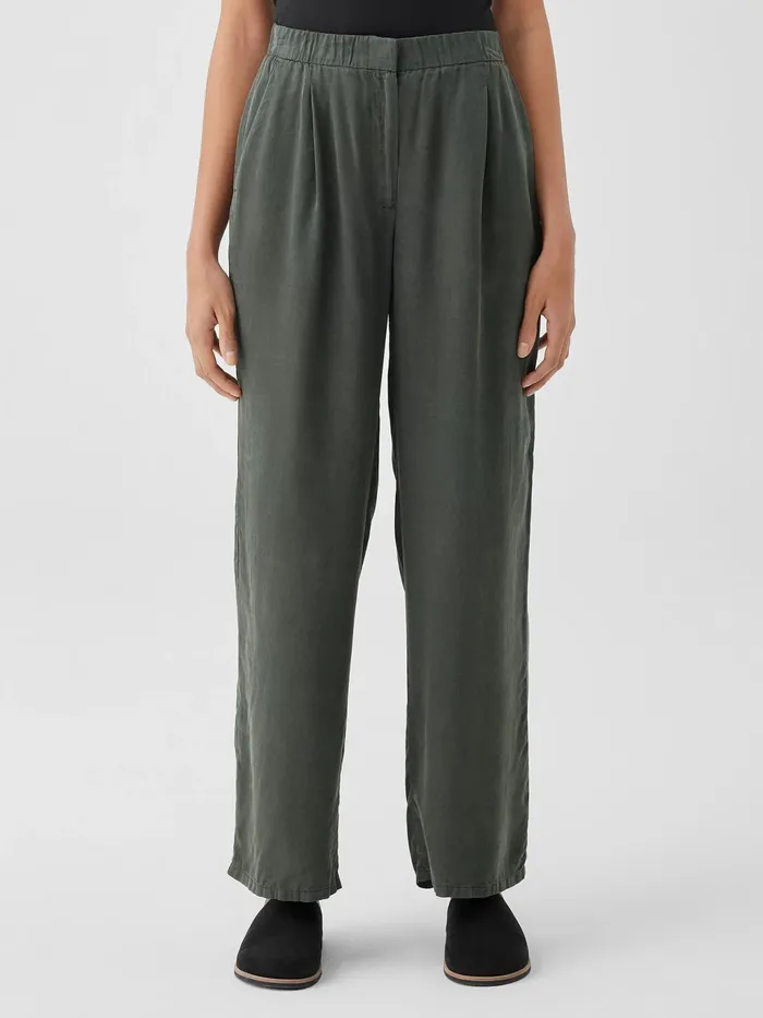 Sandwashed Twill Wide Trouser Pant Ocean Women Eileen Fisher Tanks and Camis
