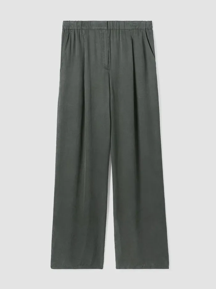 Sandwashed Twill Wide Trouser Pant Ocean Women Eileen Fisher Tanks and Camis