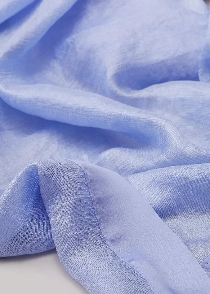 Satin Trim Scarf Pale Blue Women Phase Eight Scarves