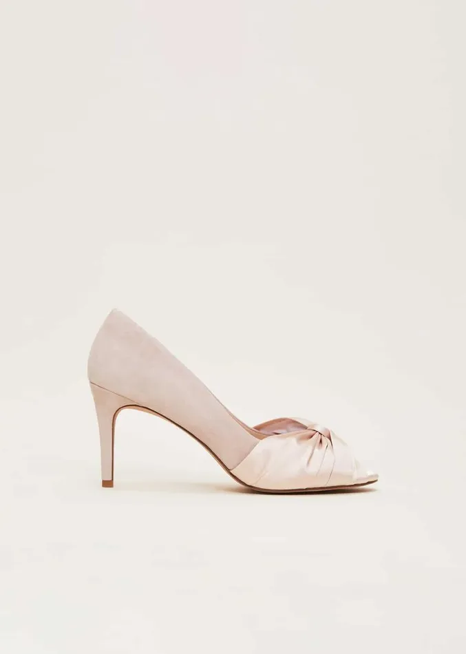 Satin Twist Peeptoe Shoe Latte Women Phase Eight Occasion Shoes