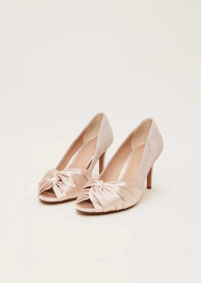 Satin Twist Peeptoe Shoe Latte Women Phase Eight Occasion Shoes