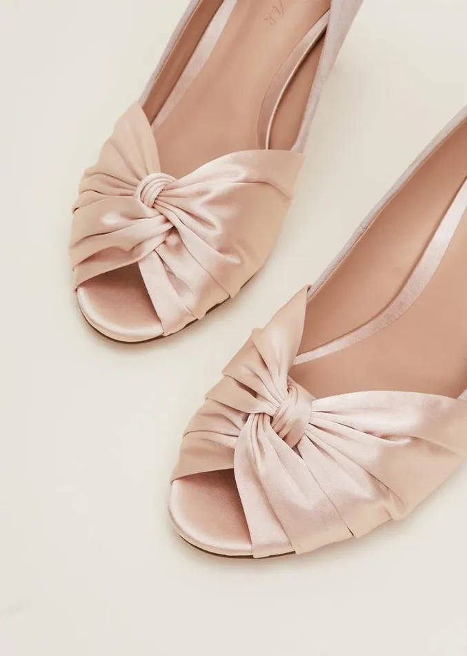 Satin Twist Peeptoe Shoe Latte Women Phase Eight Occasion Shoes