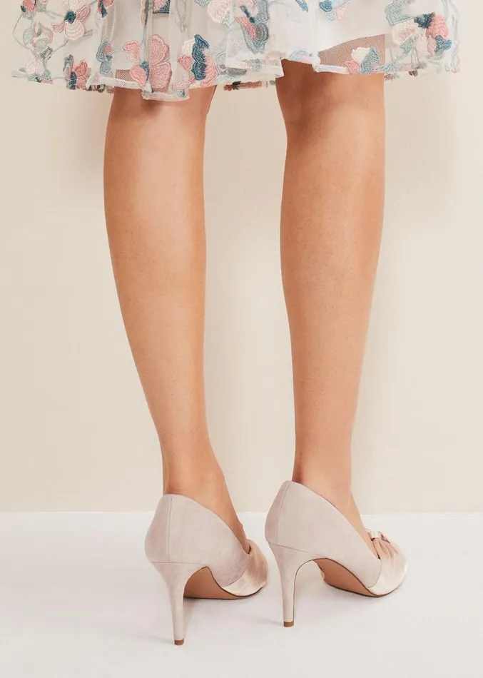 Satin Twist Peeptoe Shoe Latte Women Phase Eight Occasion Shoes