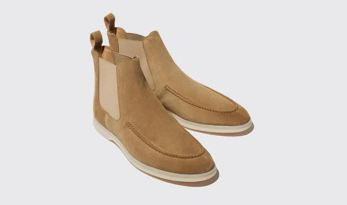 Scarosso Chelsea Boots Men Eugenio Beige Scamosciato Beige 8211 Suede Leather