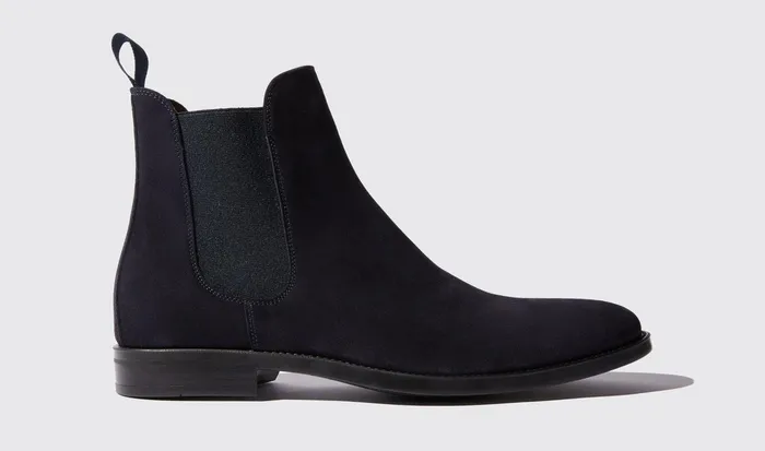 Scarosso Chelsea Boots Men Giacomo Blue Blue Suede