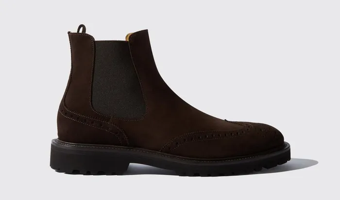 Scarosso Chelsea Boots Men Keith Brown Suede Brown Suede