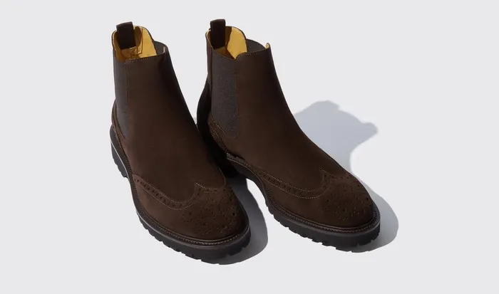 Scarosso Chelsea Boots Men Keith Brown Suede Brown Suede