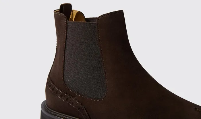 Scarosso Chelsea Boots Men Keith Brown Suede Brown Suede