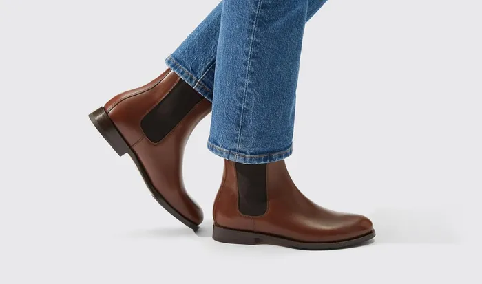 Scarosso Chelsea Boots Women Elena Castagno Dark Brown 8211 Calf