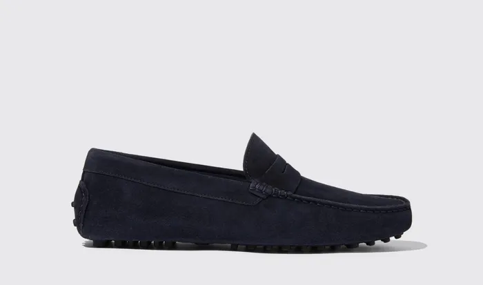 Scarosso Driving Shoes Men Michael Blue Suede Blue 8211 Suede