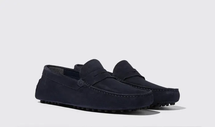 Scarosso Driving Shoes Men Michael Blue Suede Blue 8211 Suede