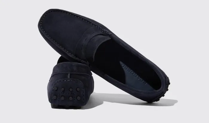 Scarosso Driving Shoes Men Michael Blue Suede Blue 8211 Suede