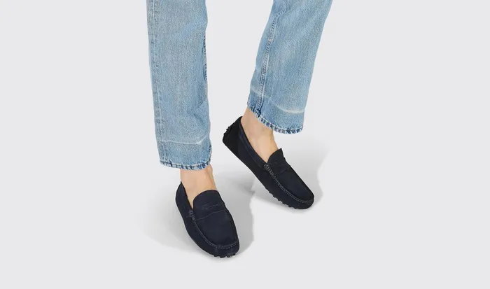 Scarosso Driving Shoes Men Michael Blue Suede Blue 8211 Suede