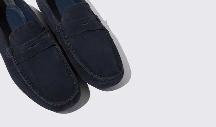 Scarosso Driving Shoes Men Michael Blue Suede Blue 8211 Suede