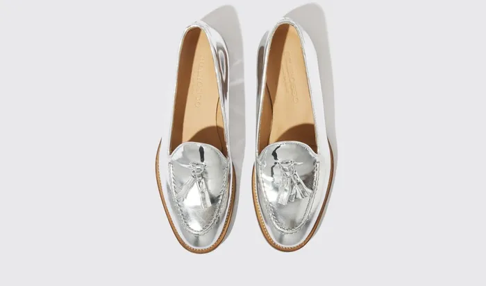 Scarosso Loafers Women Sienna Silver Silver 8211 Calf Leather