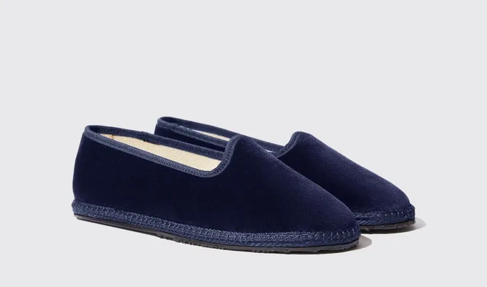 Scarosso Slippers Women Valentina Blu Velluto Blue 8211 Velvet