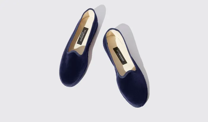 Scarosso Slippers Women Valentina Blu Velluto Blue 8211 Velvet